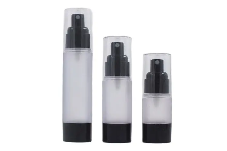 15 мл матовый черный пластиковый безвоздушный флакон