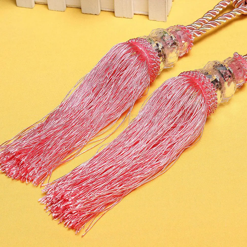 

Door Wall Hanger High Imitation Crystal Ball Beaded Tassel Tiebacks Holdback Home Windows Curtain Tie Backs Decoration 1 Pair