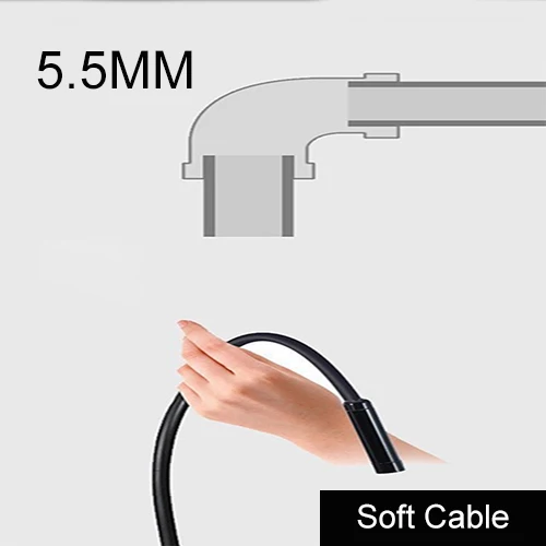 5.5mm soft cable 7/5. 5 мм объектив эндоскоп USB Гибкая Змея водонепроницаемый HD инспекционная Труба Камера бороскоп эндоскоп для Android телефон ПК автомобили - Цвет: 5.5mm soft cable