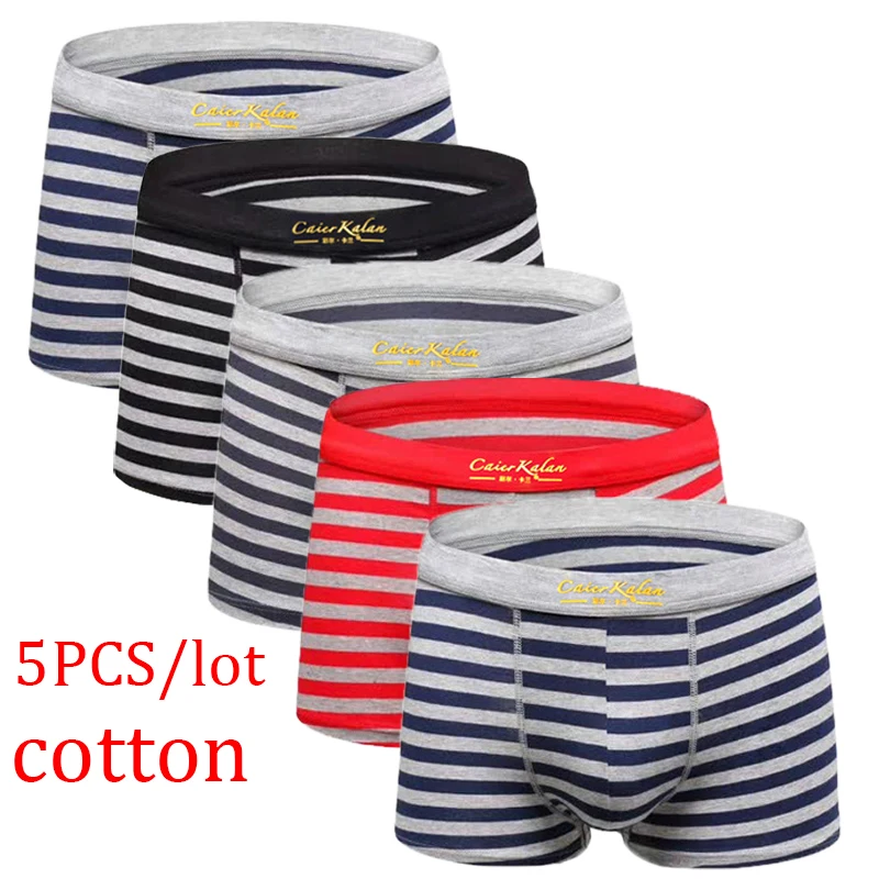 

5PCS/ Lot Boxer Homme Men Underwear Boxer Man UnderWear Shorts Men Panties Underpants Breathable Comfort Modal Cotton Stripe
