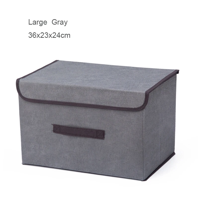 Large Gray ONEUP коробка для хранения с крышкой одежда носки игрушки закуски разное Органайзер без запаха коробка для хранения Ящики Косметика бытовой Органайзер - Цвет: Large Gray