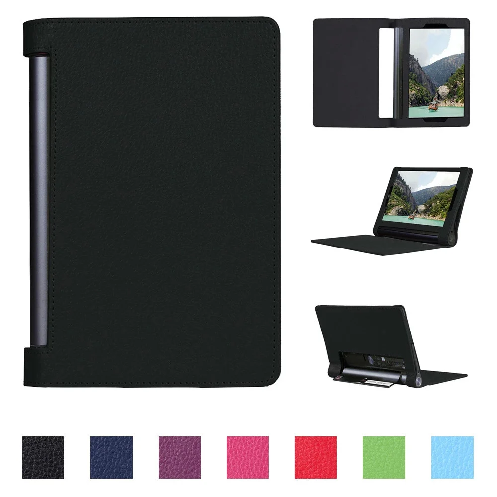 Тонкий чехол для планшета lenovo Yoga Tab 3 Pro 10,1 YT3-X90F/L/X из искусственной кожи, чехол-подставка для lenovo Yoga Tab 3 Plus 10,1 YT-X703L/F - Цвет: Черный