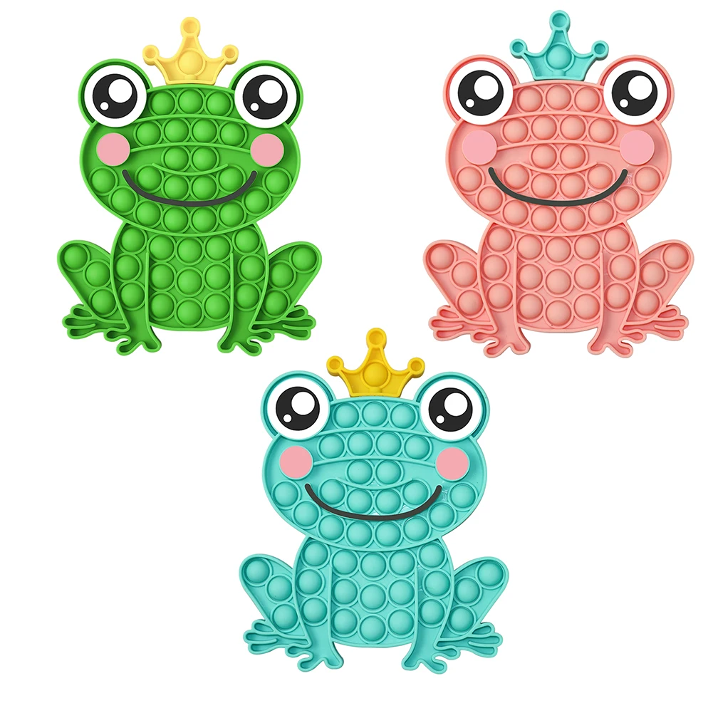 

1pc Frog Push Bubble Toys Stress Relief Sensory Autism Needs Squeeze Silicone Adult Anti-stress Relax Game Kids Children Gift