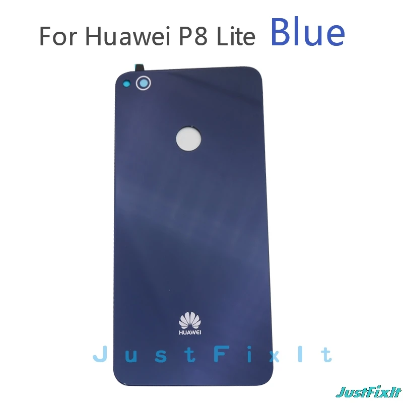 Синий Замена для huawei P8 Lite Задняя крышка батареи задняя дверь для huawei P9Lite Задняя стеклянная крышка Корпус чехол панель - Цвет: Синий