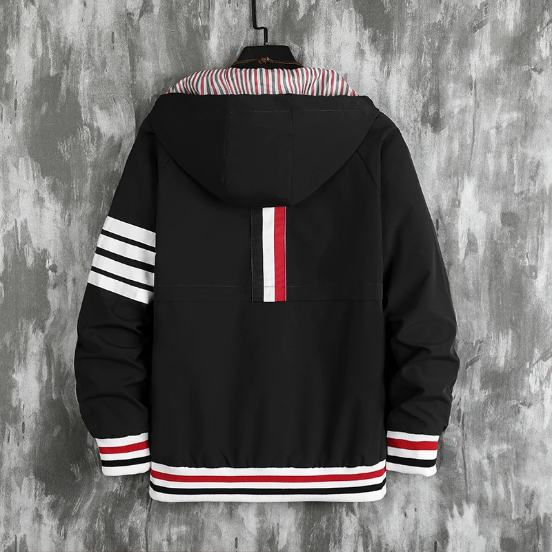 Куртка мужская Осенняя с капюшоном и длинным рукавом батальных размеров |