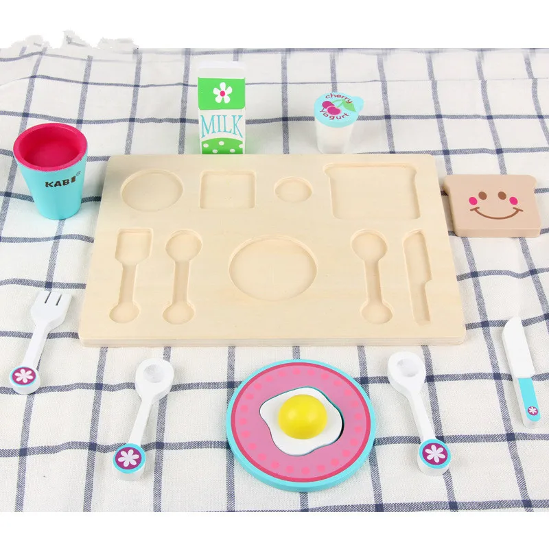 Комбинация для завтрака кухонные игрушки деревянный игровой домик игрушка детей