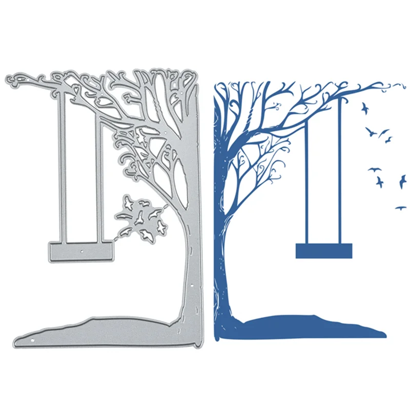 DiyArts осенние штампы дерево качели дикий гусь металлические Вырубные для