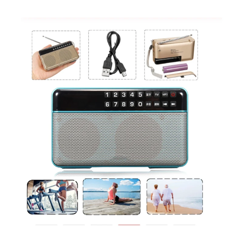 Беспроводной Bluetooth динамик FM/TF/USB Радио Портативный радио Mp3 Воспроизведение