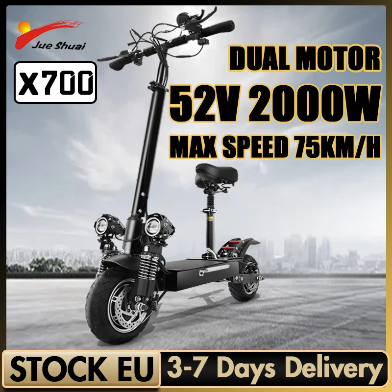 

Электрический скутер дальнего действия 80 км, 52 в, 20 А, аккумулятор, Электрический скутер для взрослых, 2000 Вт, двойной мотор, Электрический ску...