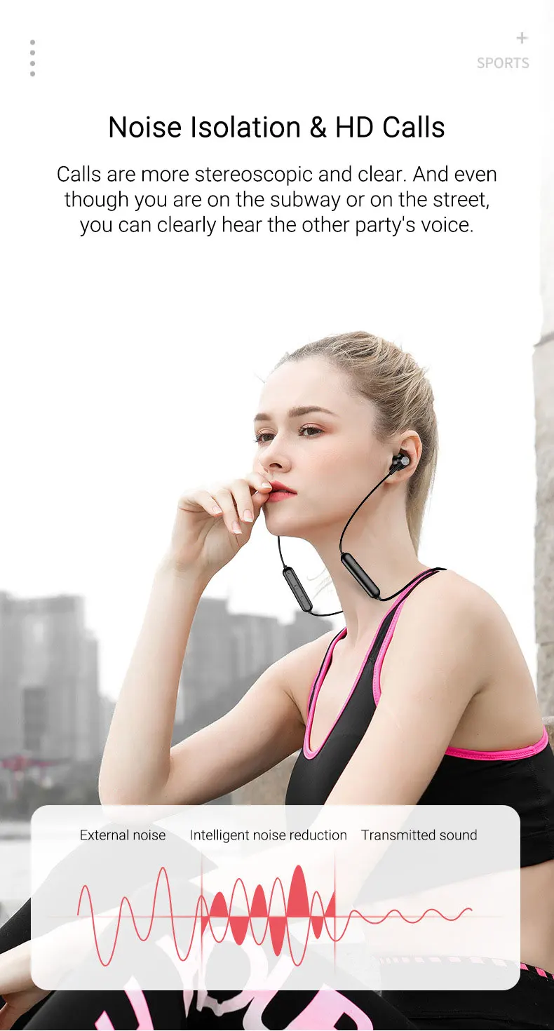 Магнитные беспроводные наушники EARDECO, Bluetooth наушники, спортивные беспроводные наушники, Bluetooth гарнитура, наушники с микрофоном