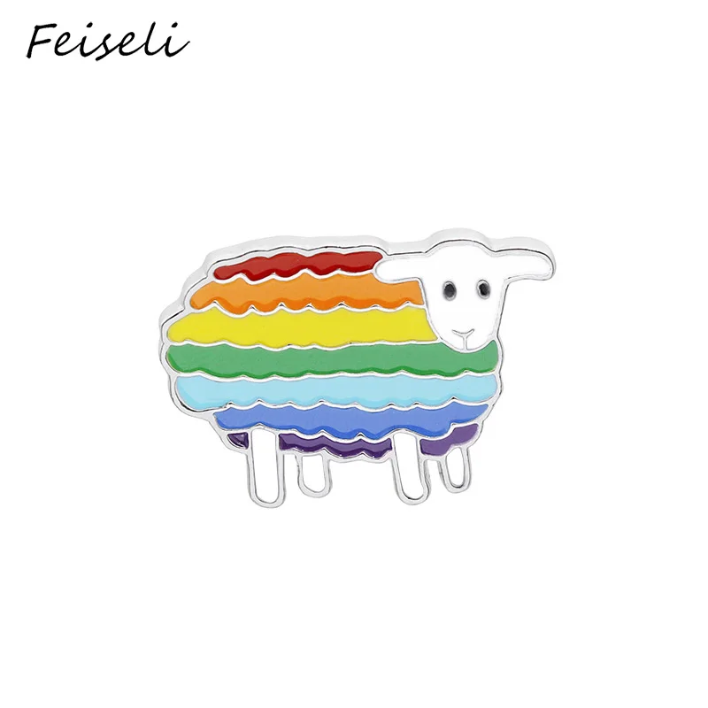 Feiseli креативная Радуга овца Любовь брошь в форме сердца булавки цветные буквы не