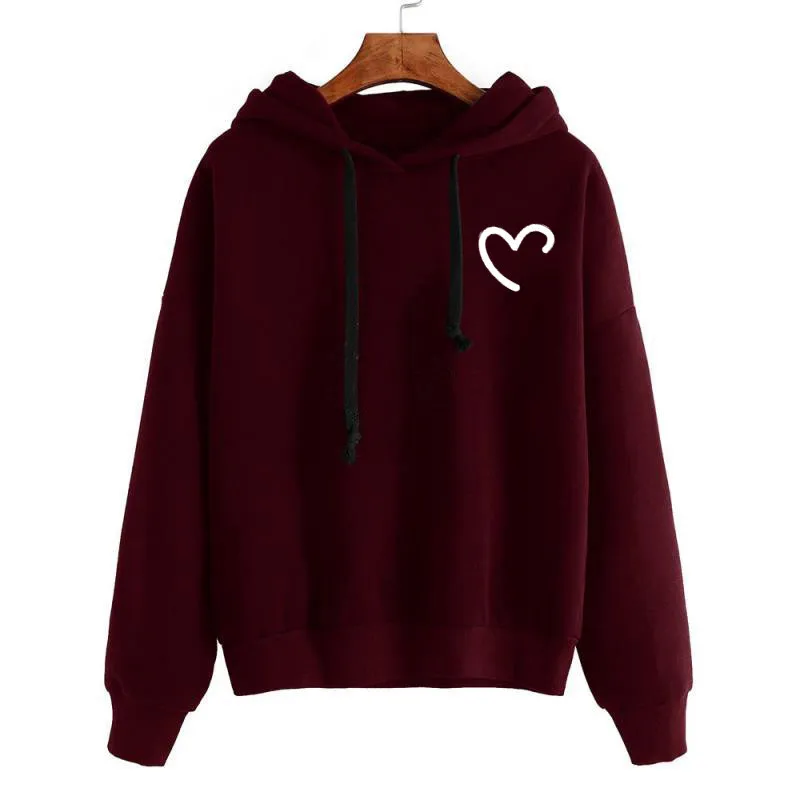 

Hoodies Sweatshirts Woman Fashion Heart Printed Yellow Black Pink Hoodies Autumn Winter Fleece Hip Hop Hoody Female Casual Tops