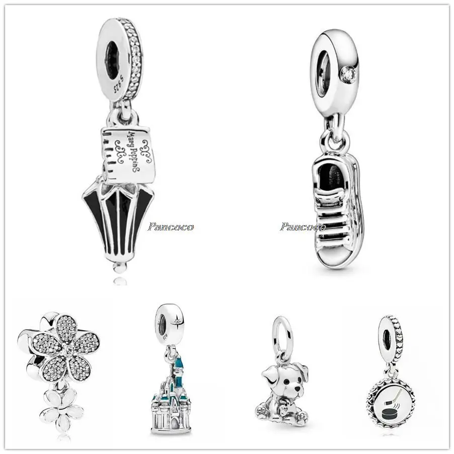 

Authentic 925 Sterling Silver Labrador Puppy & Bone With Crystal Charm Beads Fit Pandora Bracelet & Necklace Jewelry