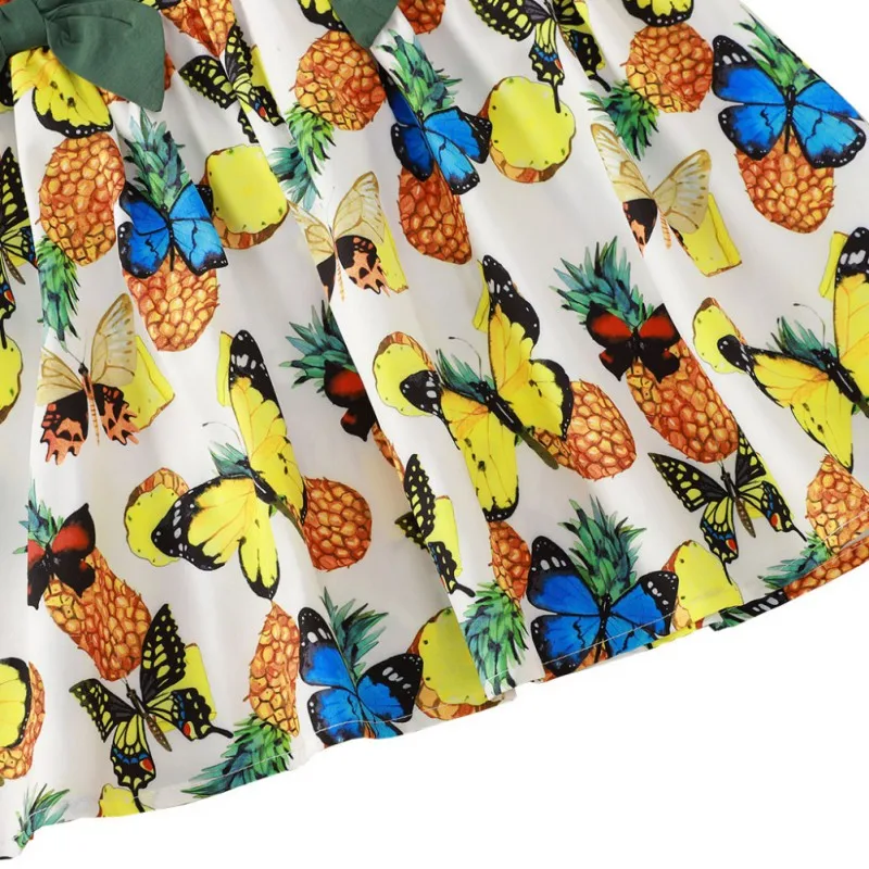 

Baby Girl Sleeveless Dress Summer Print Bowknot Casual Dresses Ball Gown Kids Dresses Kids Clothing