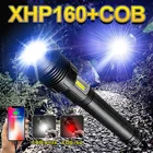 Новая улучшенная светодиодсветильник вспышка XHP160 Power ful 18650, мощный уличный фонарь COB XHP90, перезаряжаемый от Usb, яркий тактический фонарь
