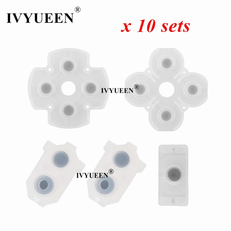 New Version IVYUEEN 10 комплектов резиновый силиконовый Кондуктивный клей кнопки Pad клавиатуры для sony playstation Dualshock 4 PS4 контроллер геймпад - Цвет: New Version