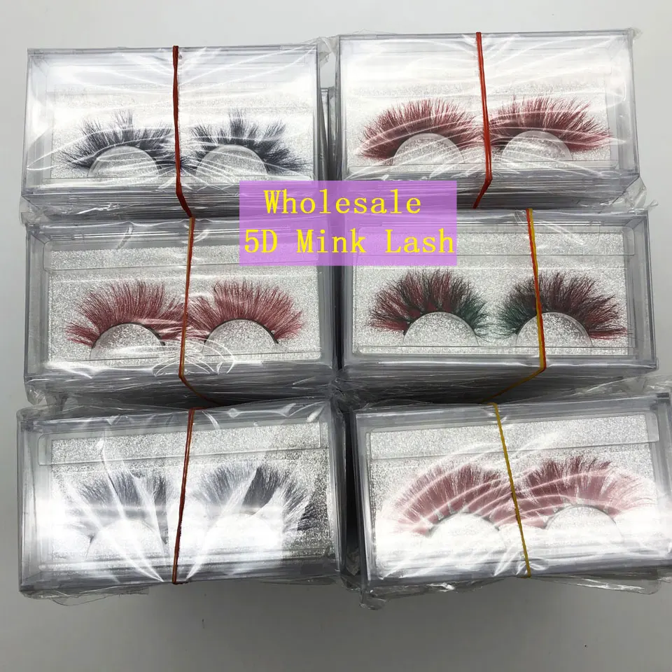 Оптом макияж 25 мм норковые ресницы красота 5D драматические полные полосы 3D