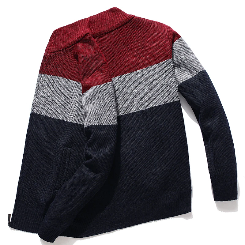 

KKSKY Cardigan Sweater Men Striped Grey Men's Sweater Knitted Cardigan Warm Mens Clothes Oversized 3XL Korean Style Homme 2020