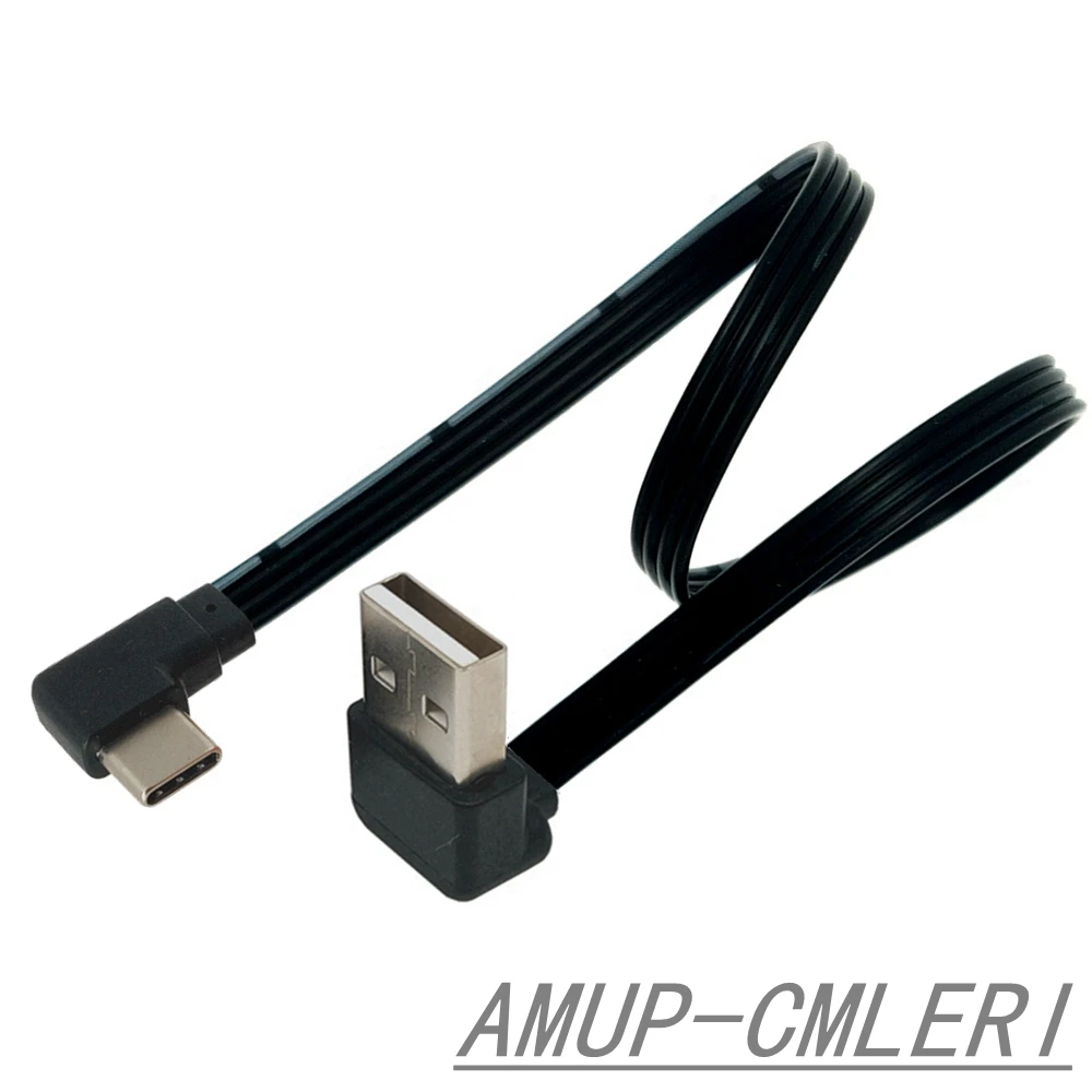 Кабель для передачи данных с углом 90 градусов на USB 2 0 штекер Type-C левый вверх вниз