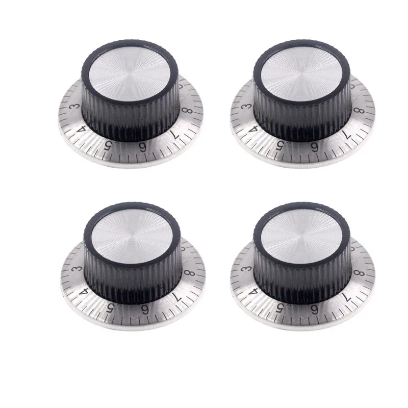 

4pcs Potentiometer Control Knob Volume Tone Audio Electric Guitar Bass Pedal Knobs Screw Type C-1/C-2/C-3 Replacement Parts