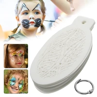 white 42 pcsset face painting stencils templates professional body art angel rainbow dots scale leopard plastic makeup tools