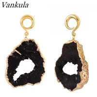vankula 316l stainless steel ear piercing weights body jewelry ear stretching gauges black ear tunnel hangers