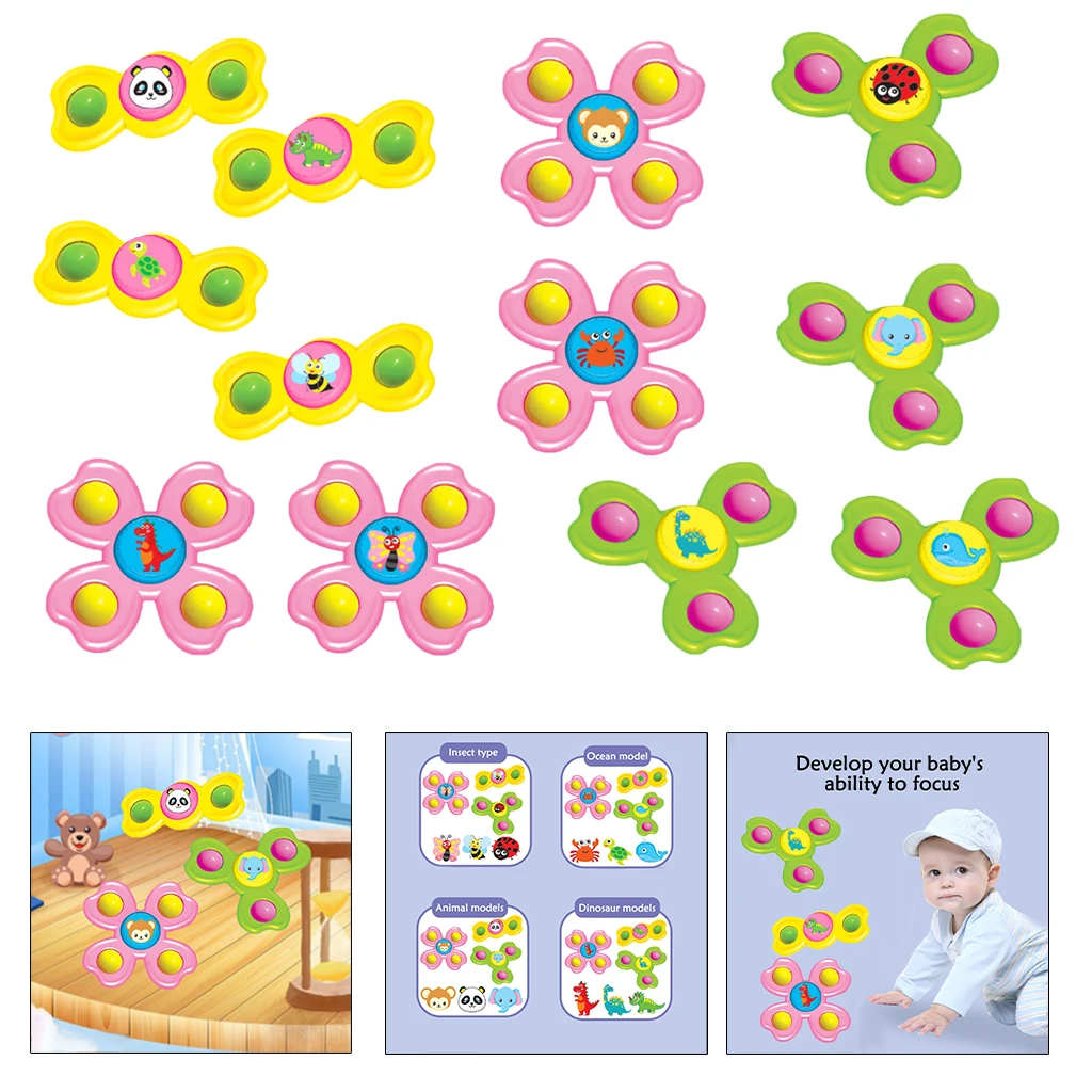 

3pcs Suction Cup Spinning Top Toy Turntable Refrigerator