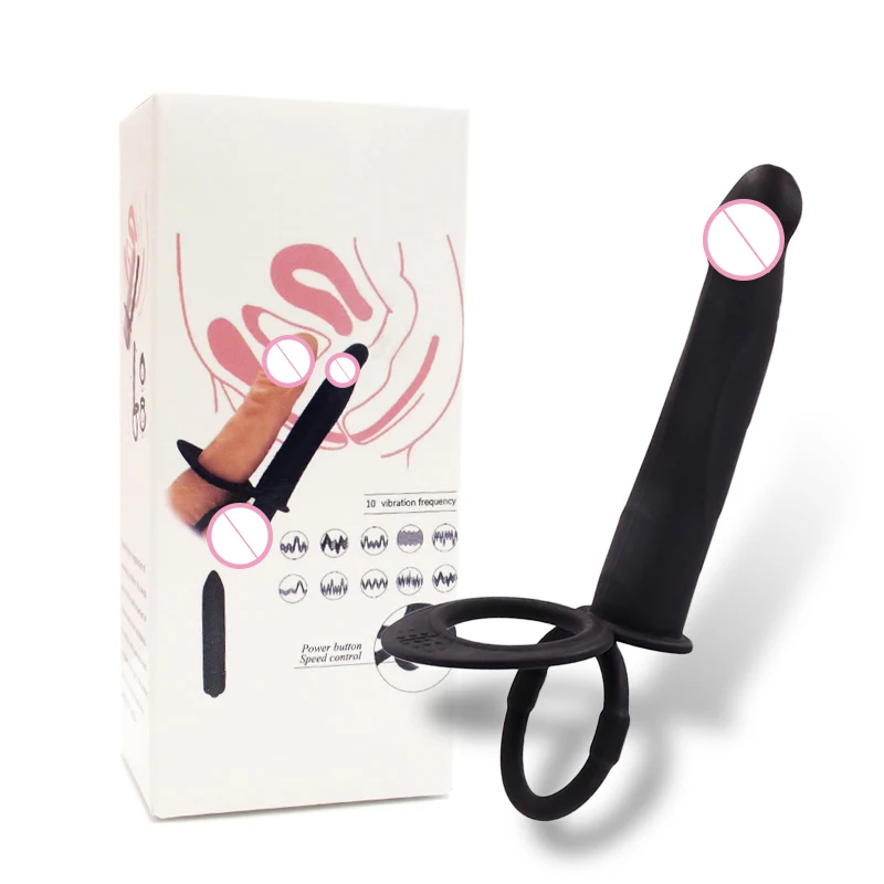 Силиконовая Анальная пробка Анальный вибратор страпон фаллоимитатор с двойным