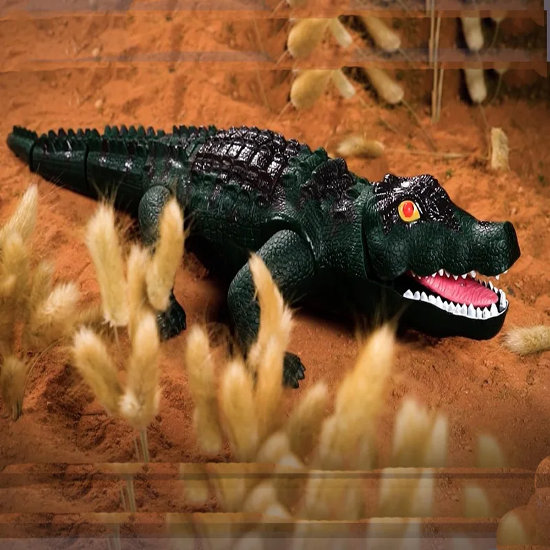 Крокодил с дистанционным управлением светодиодный светильник кой, ходьбой и динамичным звуком, игрушка крокодил со светодиодный светильни...