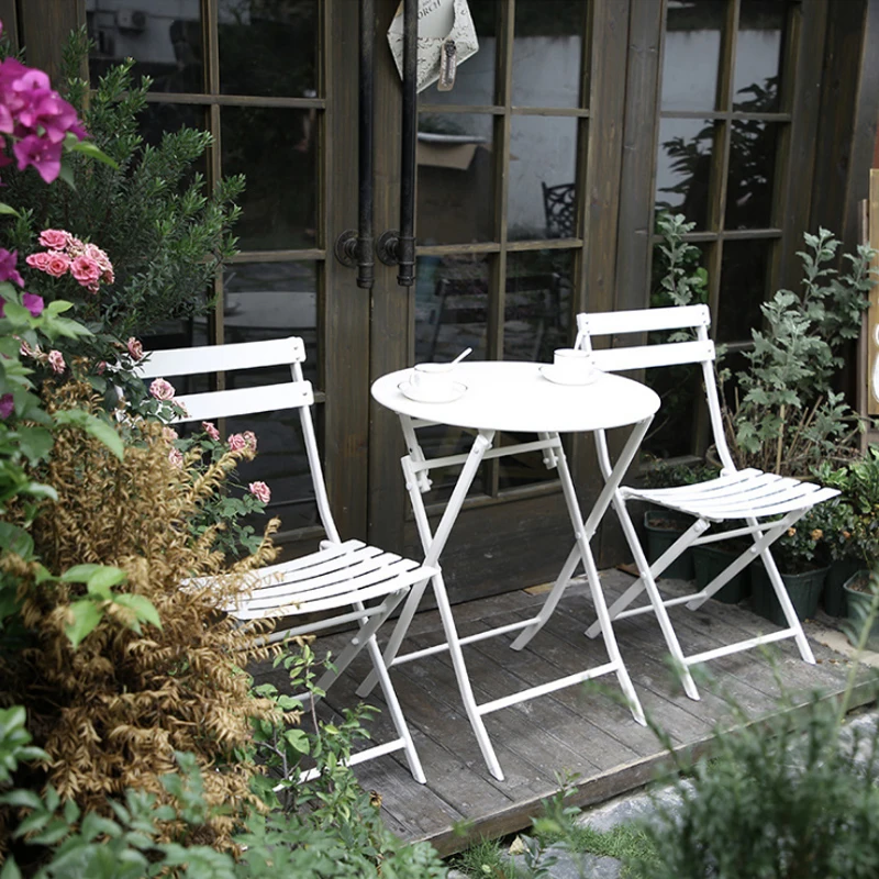 Простой обеденный стол и стул из кованого железа для скандинавского отдыха