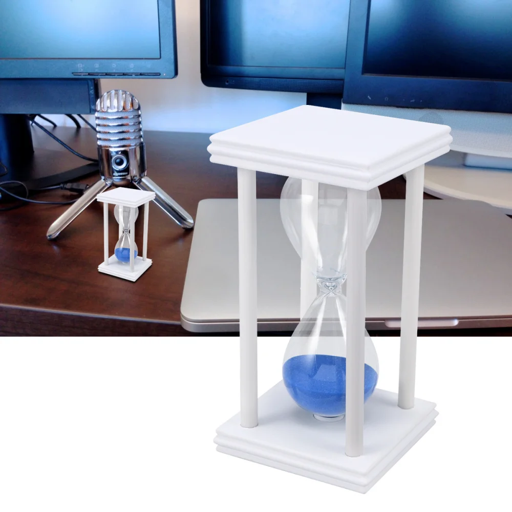 Песочные часы 30 минут песочные в винтажном стиле с голубым песком таймером для