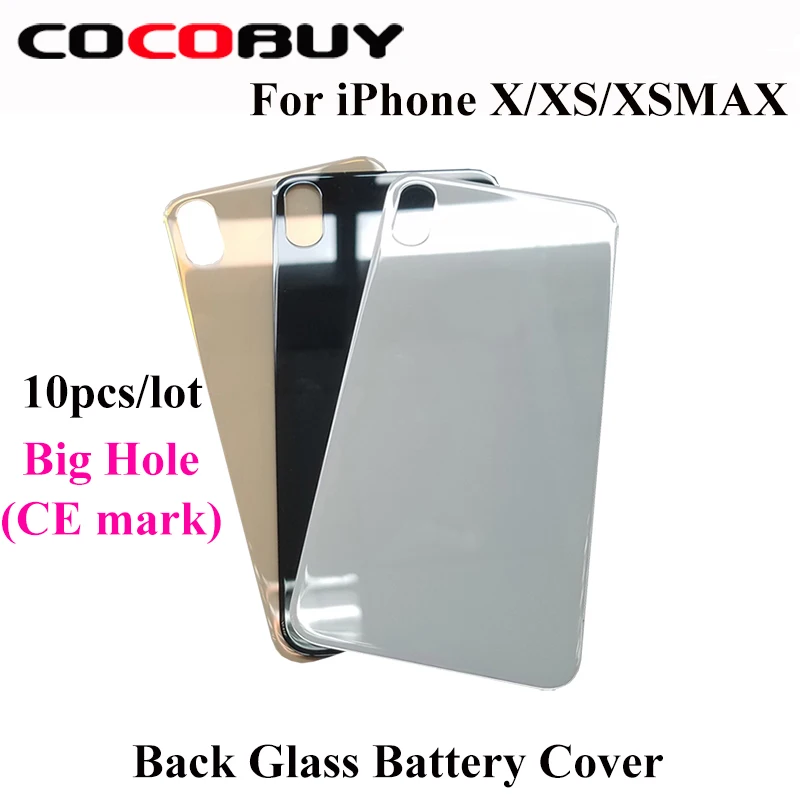 Крышка аккумуляторного отсека для iphone X XS XSMAX задняя крышка из стекла с большим
