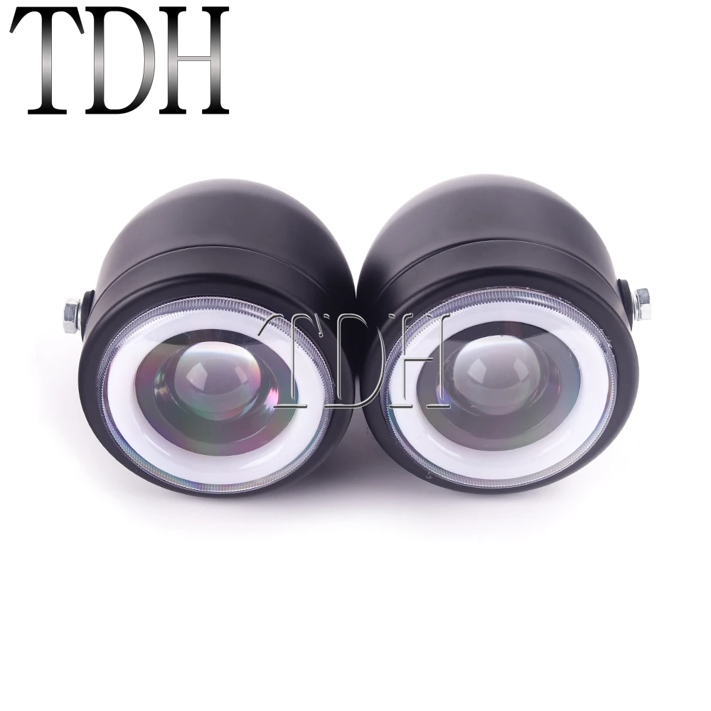 СВЕТОДИОДНАЯ головная фара для мотоцикла двойная + кронштейн Harley Softail Chopper Honda Suzuki