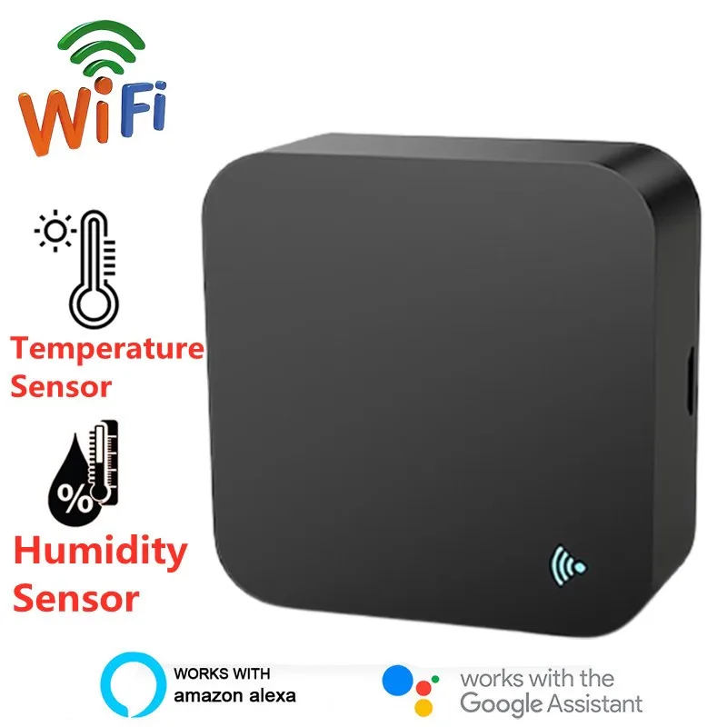 

Smart WIFI IR Remote Control + Temperature & Humidity Sensor Infrared Remote Controller for TV DVD AUD AC&Alexa Google Home