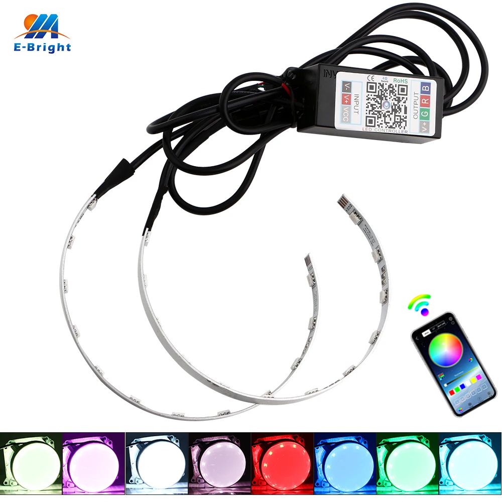 1 комплект светодиодный RGB приложение Bluetooth дьявол глаза гало кольца для
