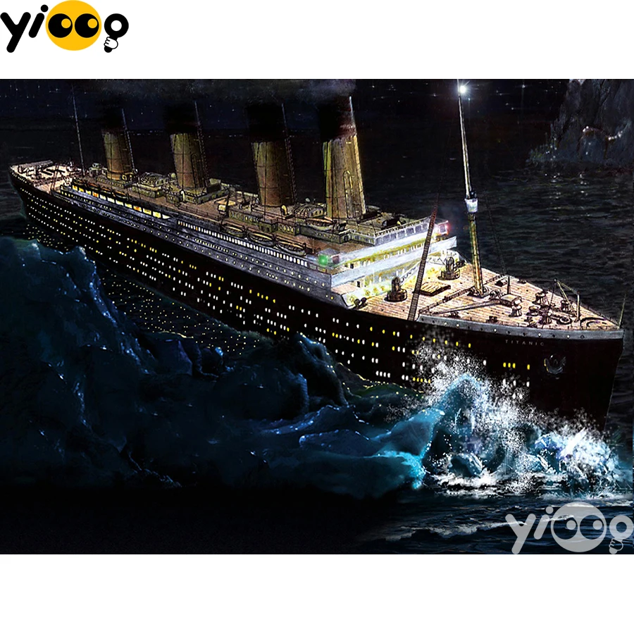 

Full Square/Round Diamond Embroidery Titanic and the iceberg 5D Diamond Painting Rhinestone Mosaic Home Decor Gift BX2711