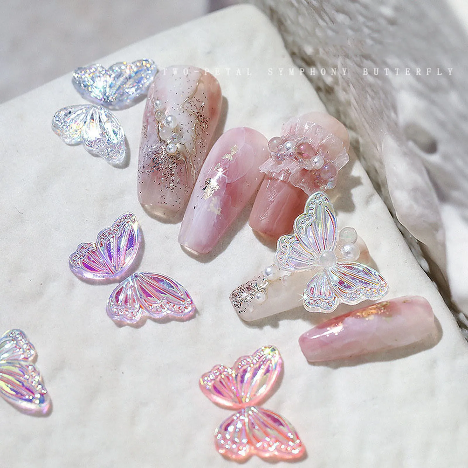 

Beauty Butterfly Wings Wave Strip Nail Art DIY Design Manicure Accessories Nail Jewelry 3D Nail Art Decoration