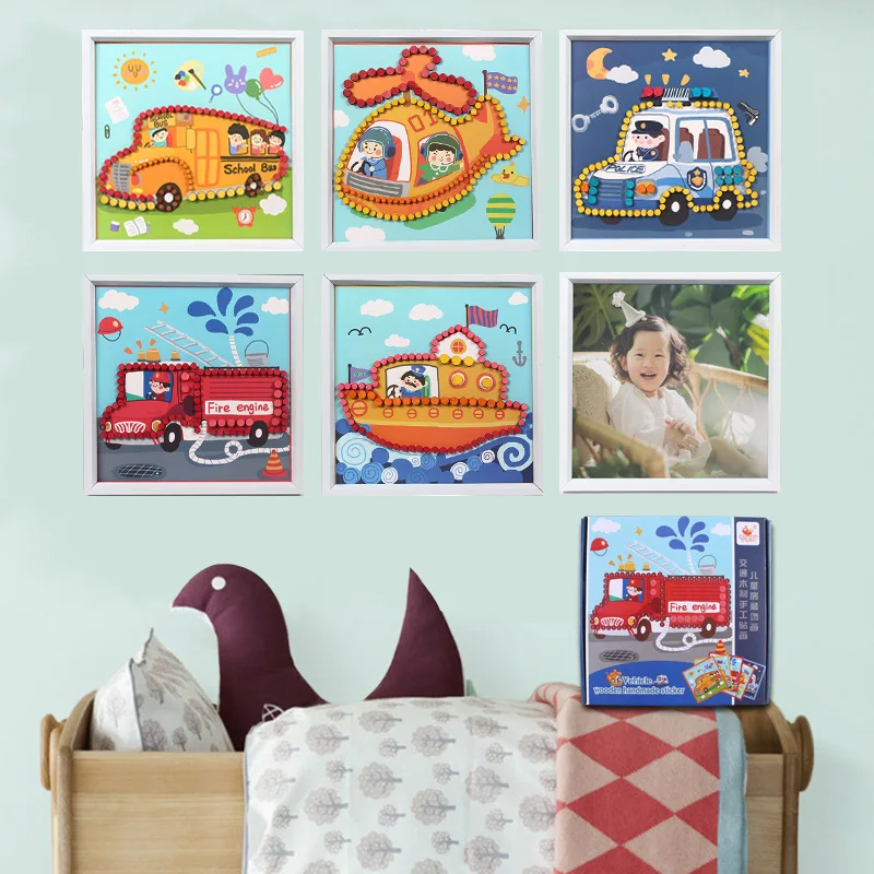 Пазл расписанный вручную Веселая детская комната деревянная декоративная