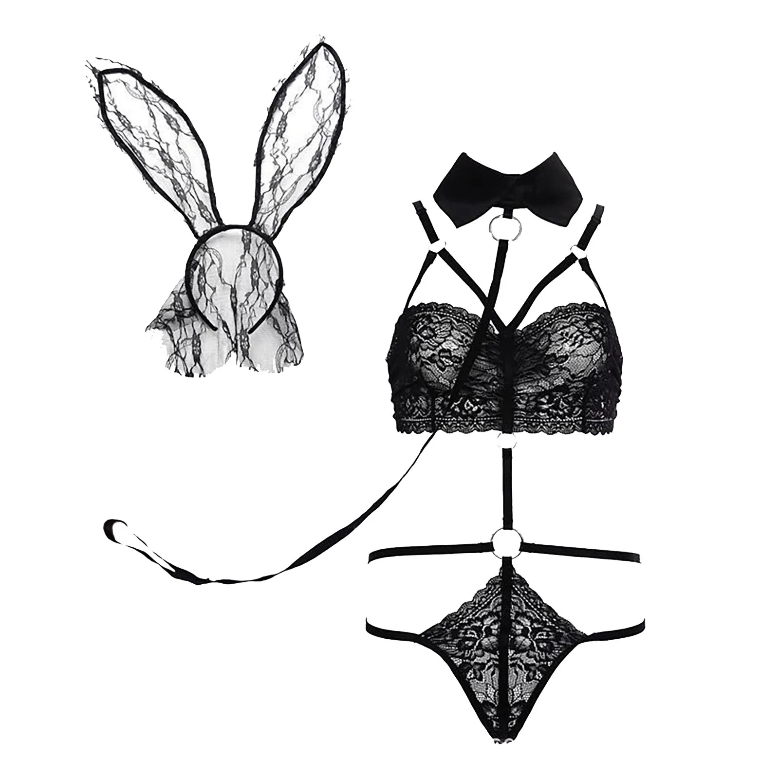 

Sexy Bunny Girl Sleepwear Suit Female Women Cosplay Costume See-Through One-Piece Lingerie Underwear Nightdress Woman Costume