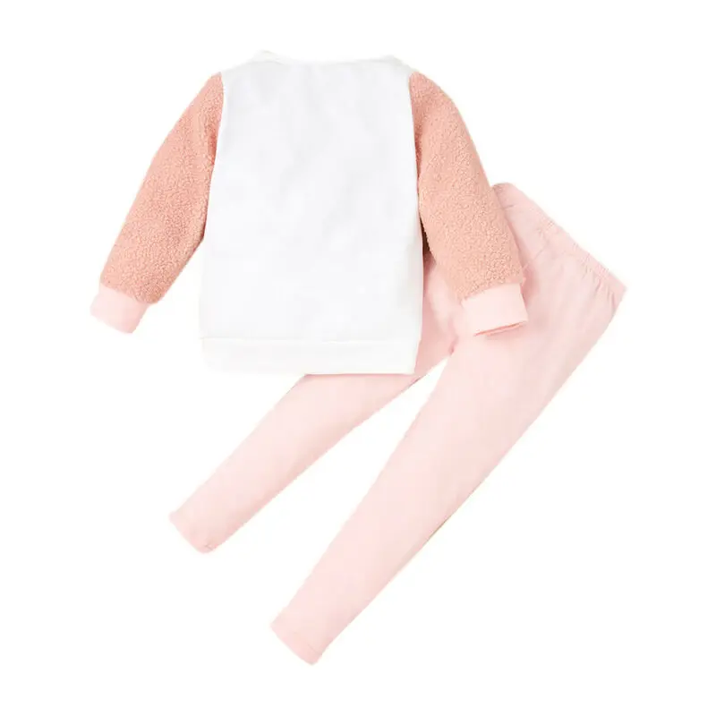 

Kid Girl Tracksuit Set Print Long Sleeve Sweater Top Pants Casual Outfit Clothes
