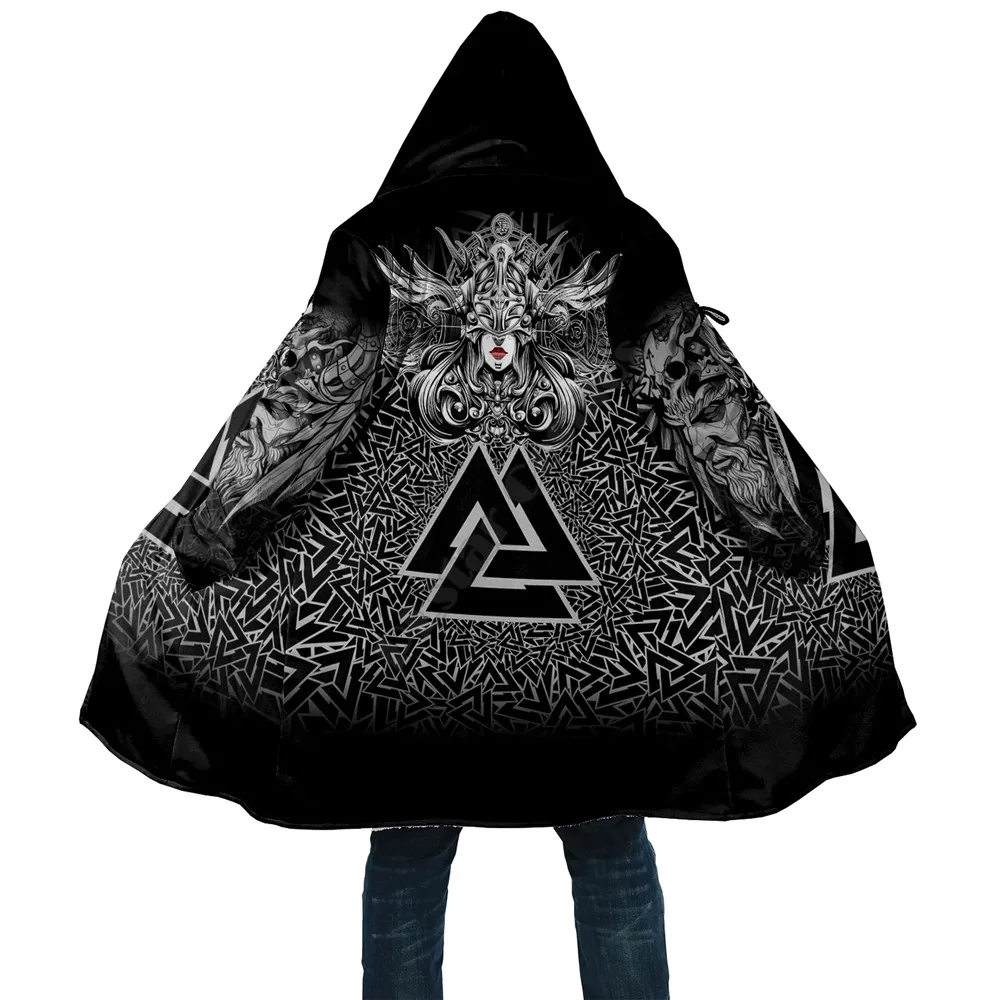 Fenrir Blood Cloak Tattoo Style Толстовка с 3D принтом для мужчин и женщин Зимняя флисовая