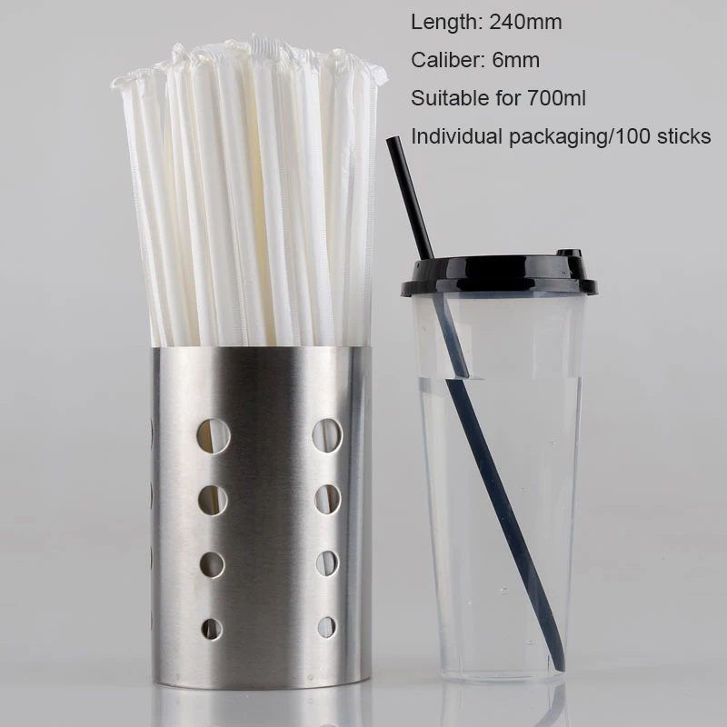 100 шт. удлиненные тонкие трубочки для молока и чая | Дом сад