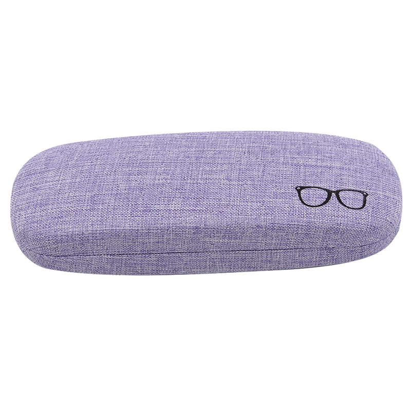 Purple glasses case Модные очки коробка портативный Чехол для очков сумки защитный Органайзер Металл Лен дисплей сплошной цвет - Цвет: Purple glasses case