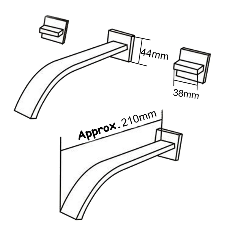 

Xueqin Modern Wall Mounted Bath Faucet Chrome Polished Double Handle Waterfall Faucet Bathroom Basin Sink Mixer Tap