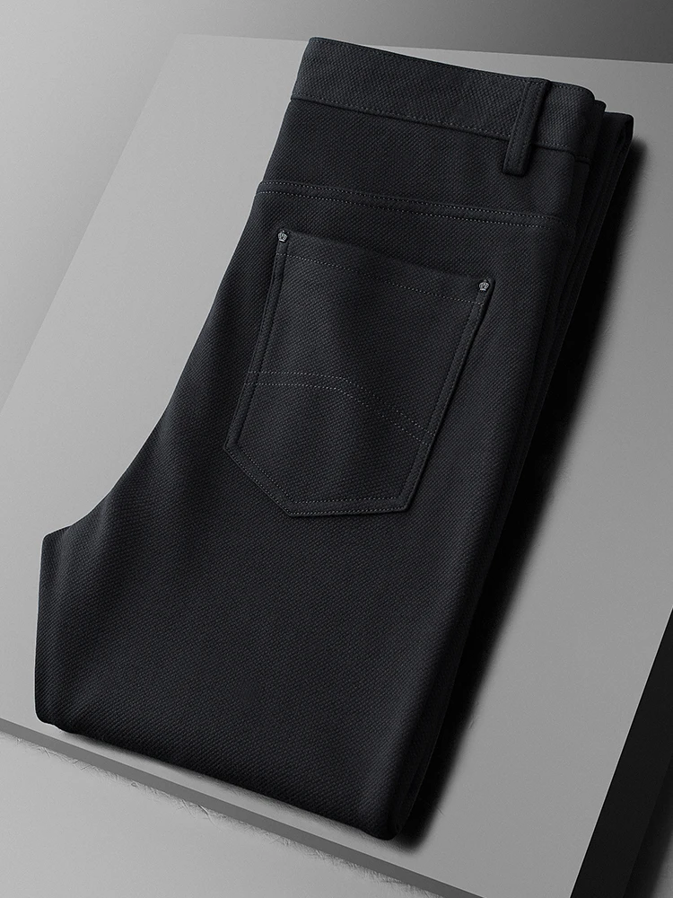 Minglu матовые черные мужские брюки Роскошные однотонные деловые и повседневные