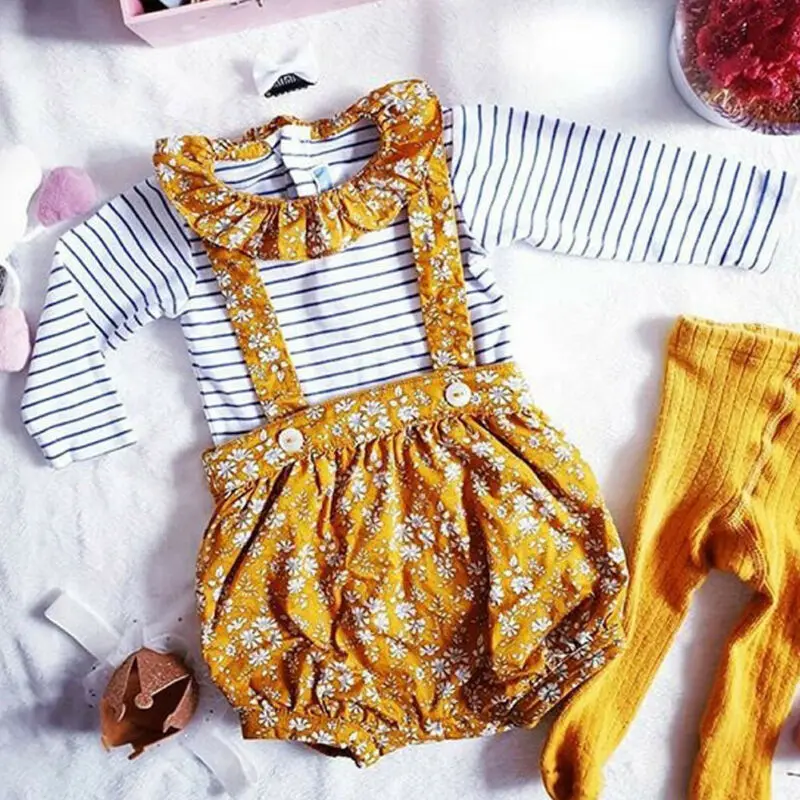 

Dropshipping Newborn Baby Kids Girl Long Sleeve Tops T-Shirt+Pants Floral Outfit 2PCS Clothes