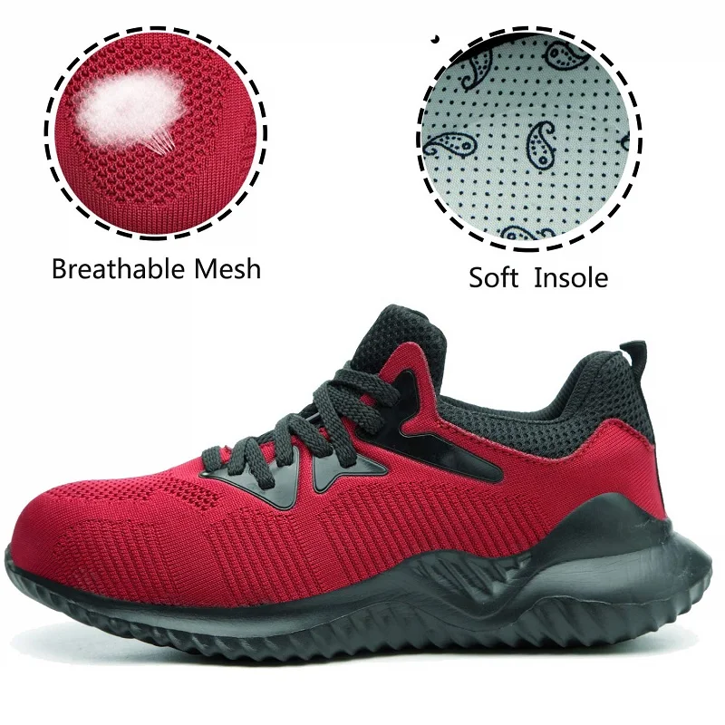 SUADEX защитная обувь мужские кроссовки со стальным носком дышащие уличные