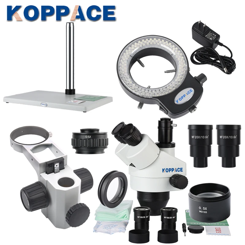 KOPPACE 3.5X 90X большая платформа непрерывный зум Тринокулярный Стерео микроскоп