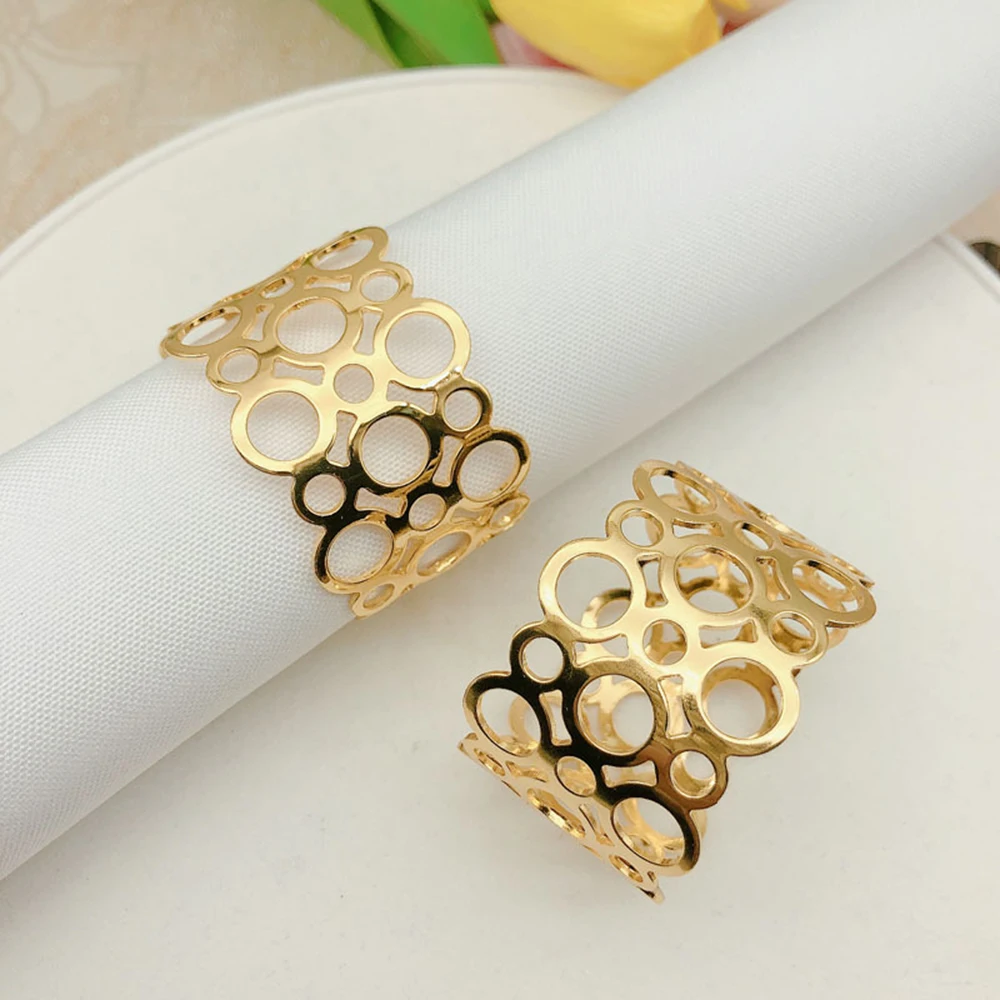 

Round Hollow Napkin Ring Hotel Beautiful Napkin Ring Wedding Banquet Napkin Ring Desktop Decorations