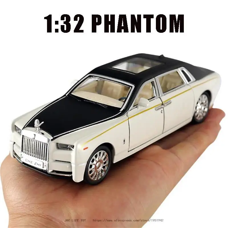 

1/32 Alloy DieCast Rolls-Royce Phantom Model Toy Car Simulation Diecasts & Toy Vehicles Sound Light Collection Toys For Boy Gift